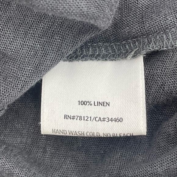 EILEEN FISHER Size Petite Large Skirt Gray Grey 100% Linen Stretch Waist Light - Picture 7 of 8